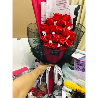 (Mẫu mới) Bó sáp thơm 20 bông phối lưới - Tặng thiệp