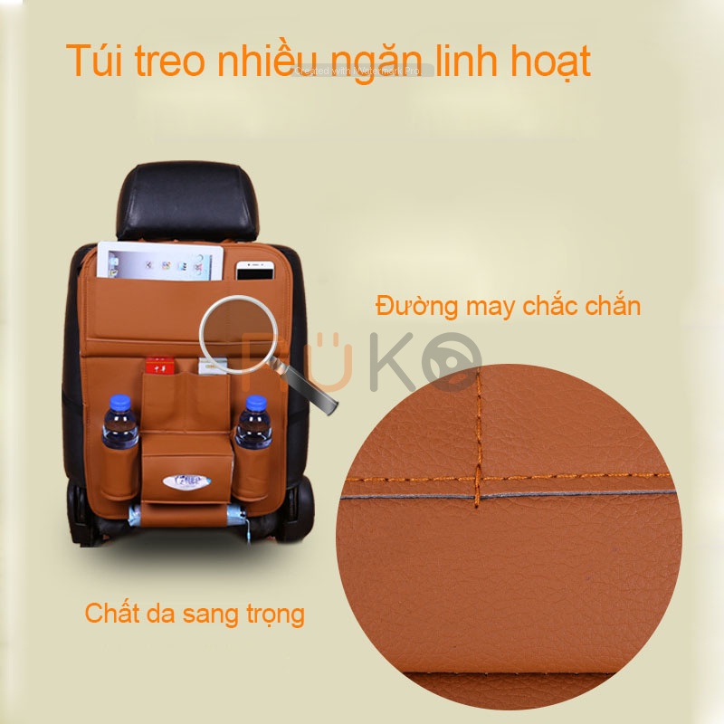 Túi treo đồ bằng da PU cao cấp nhiều ngăn treo sau ghế xe ô tô
