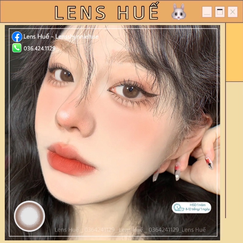 ✨LENS CHOCO TỰ NHIÊN - kính áp tròng giãn to màu choco nhẹ - Lens Huế 🐰