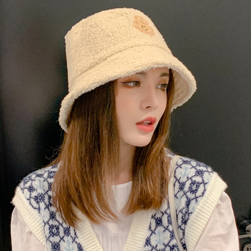 Korean retro style winter warm fur hat for women