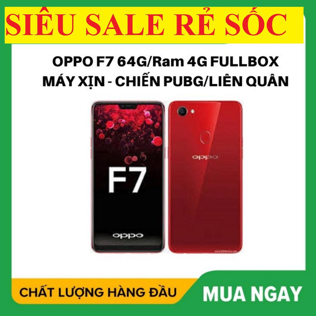 điện thoại Oppo F7 ram 8/256G 2sim MỚI Chính Hãng, Camera trước: 25 MP, màn hình 6.23'', Cân mọi game mượt - BCC 03