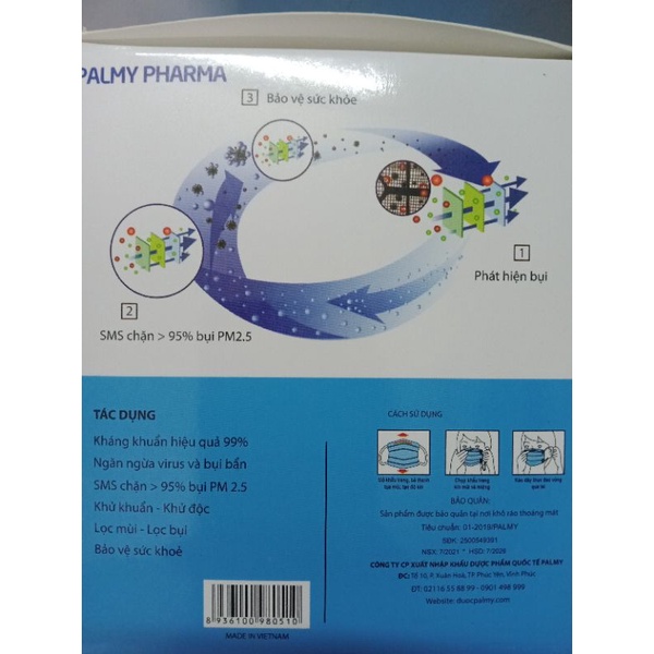 ✨[GIÁ HỦY DIỆT] Khẩu Trang Y Tế Palmy Pharma G7 4 Lớp Chống Khuẩn,Khẩu Trang Ngăn Bụi Mịn Cao Cấp Đi Mưa