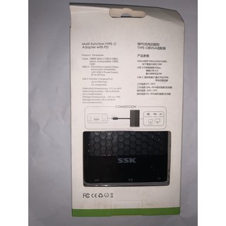 BỘ CHUYỂN TYPE-C RA USB 3.0 + VGA SSK SHU-C025