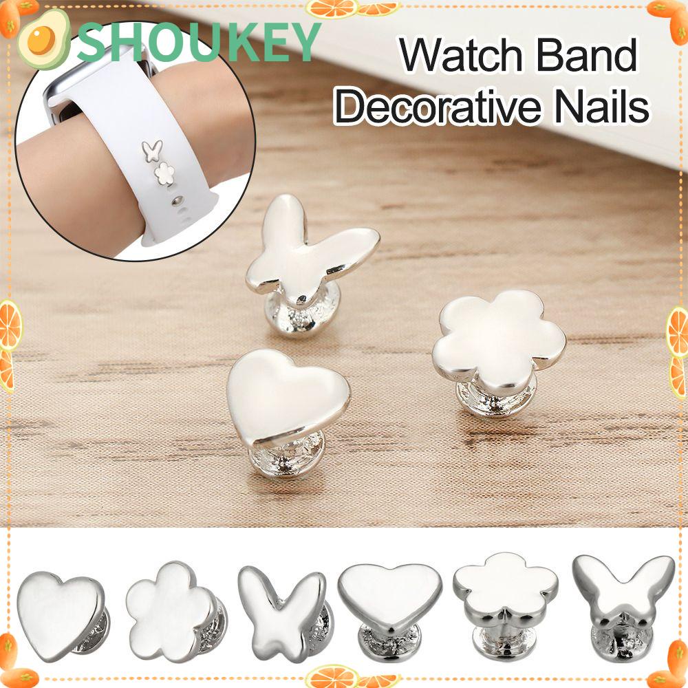 Nút kim loại hợp kim trang trí dây đeo silicon cho Apple Watch Iwatch cho nam nữ