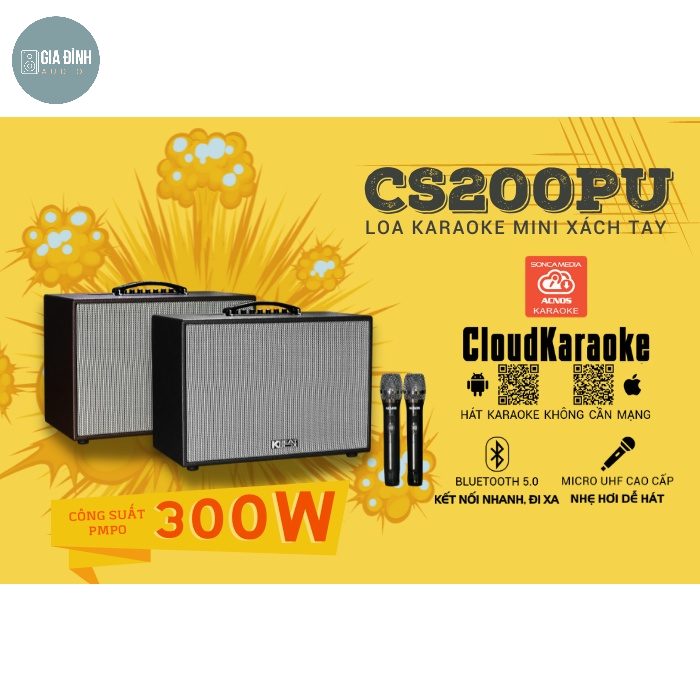 Loa karaoke mini xách tay ACNOS CS200PU - Chính Hãng