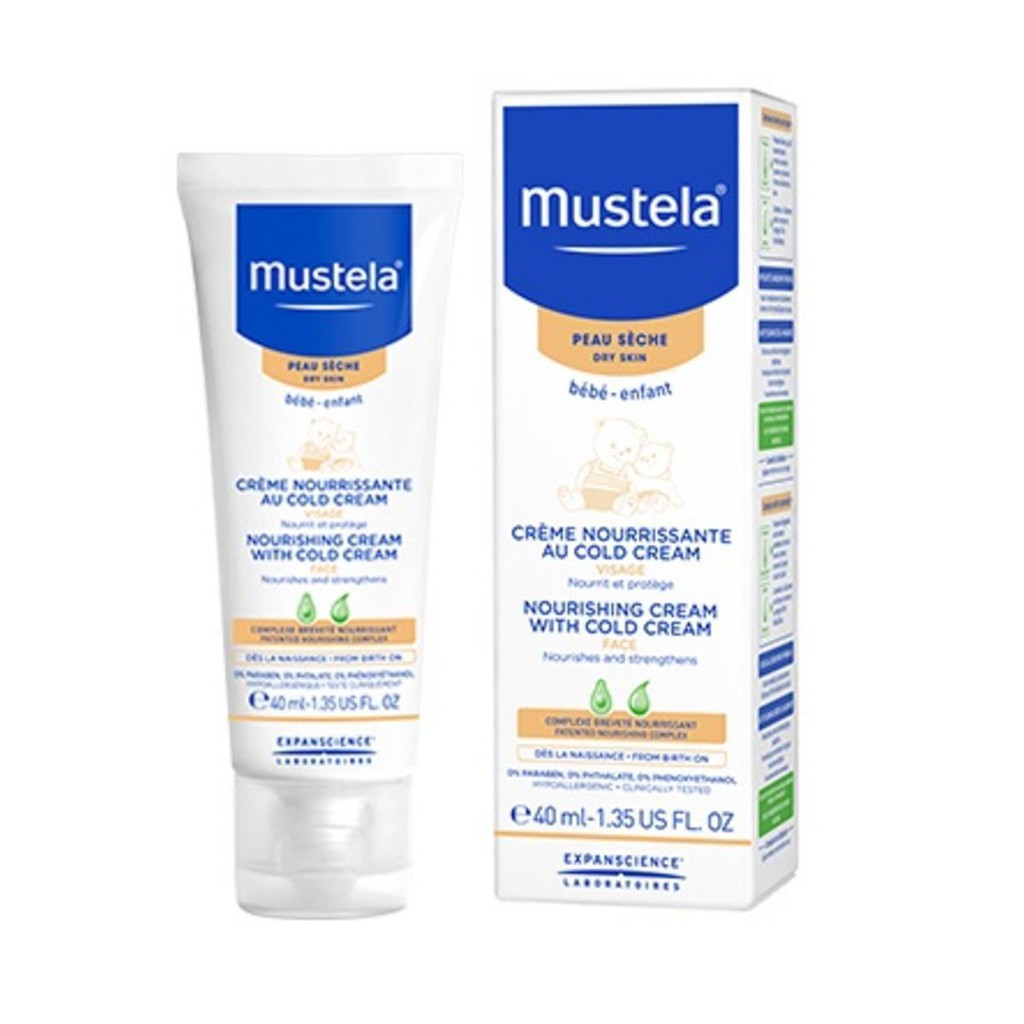 Kem Dưỡng Da Mặt Cho Trẻ Sơ Sinh &amp; Em Bé Da Khô Mustela 40ml