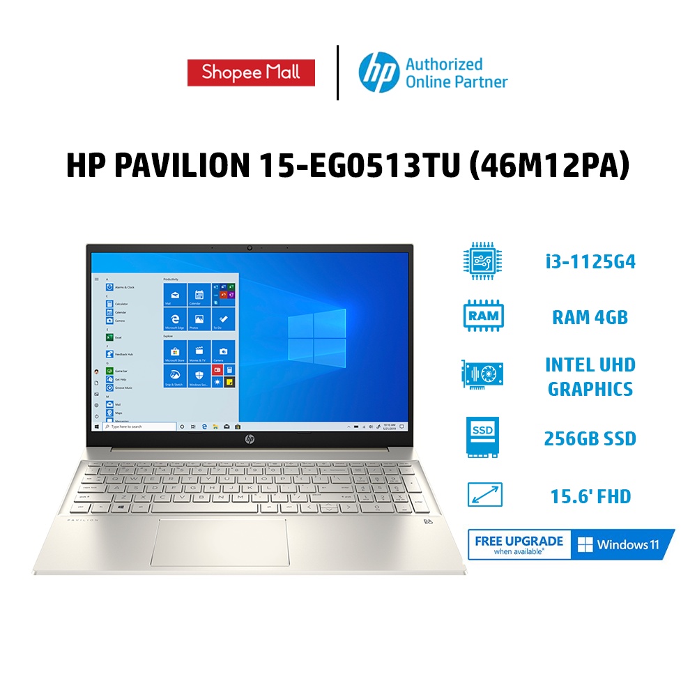 Laptop HP Pavilion 15-eg0513TU (46M12PA) i3-1125G4 | 4GB | 256GB | Intel UHD Graphics | 15.6' FHD | Win 10
