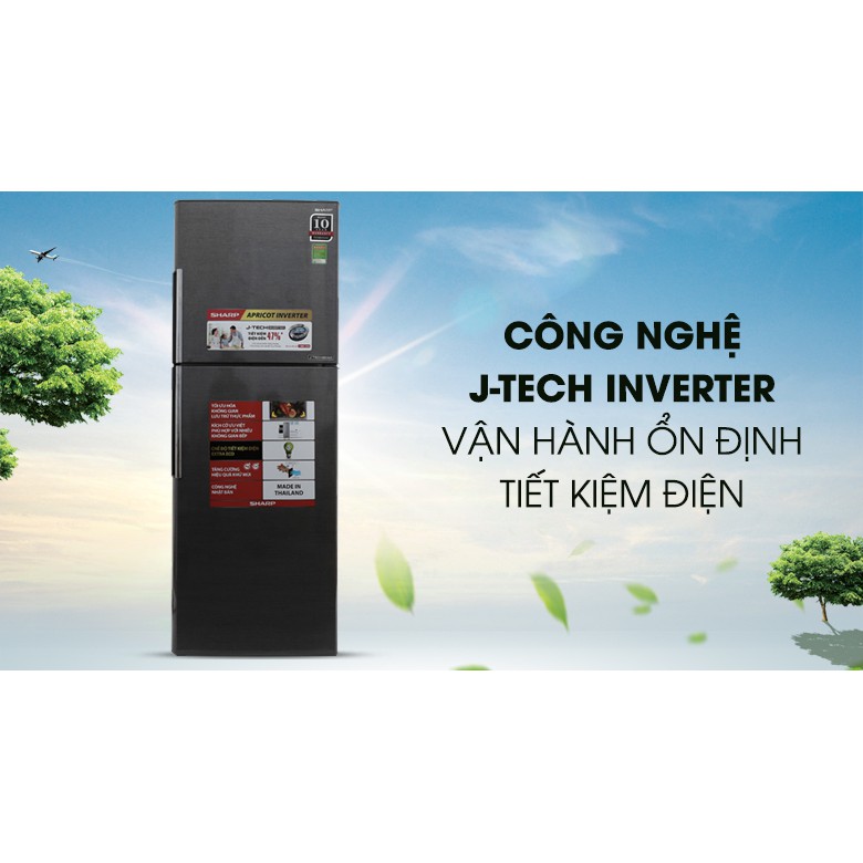 Tủ lạnh Sharp Inverter 196 Lít SJ-X201E-DS