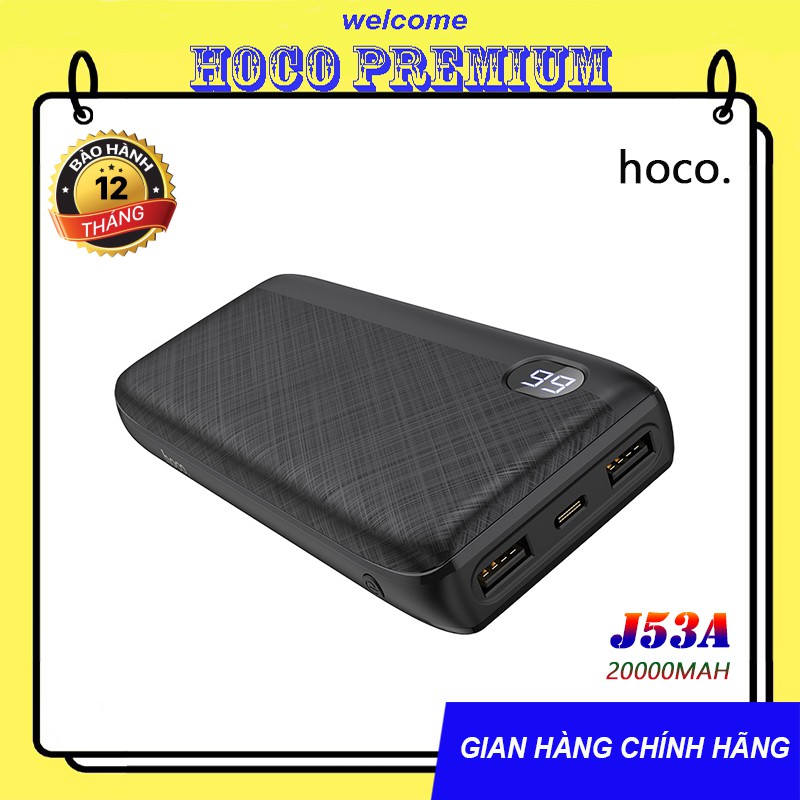 SẠC DỰ PHÒNG HOCO J53A DUNG LƯỢNG 20000MAH / 2 CỔNG RA - CHÍNH HÃNG