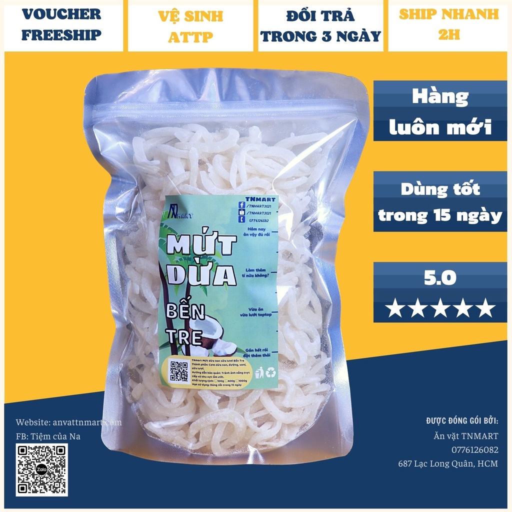 1 kg mứt dừa non TNmart - Mứt ngon nhà làm