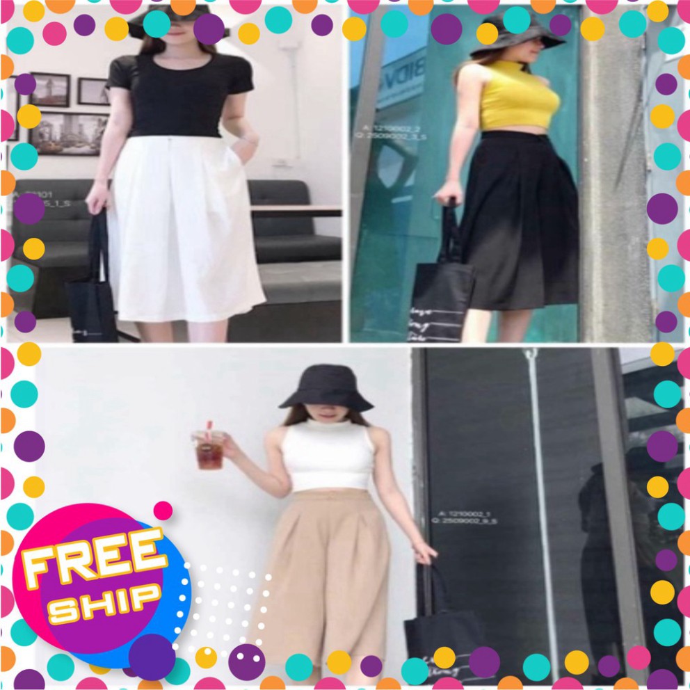 Quần ống rộng đũi xuông xếp ly siêu Hot_N002