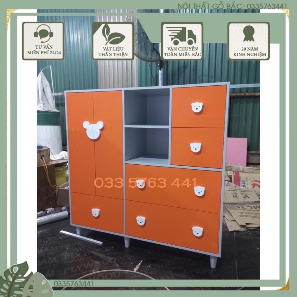 Tủ quần áo gỗ dành cho bé kích thước 120x120cm màu sắc đáng yêu - giá gốc tại xưởng