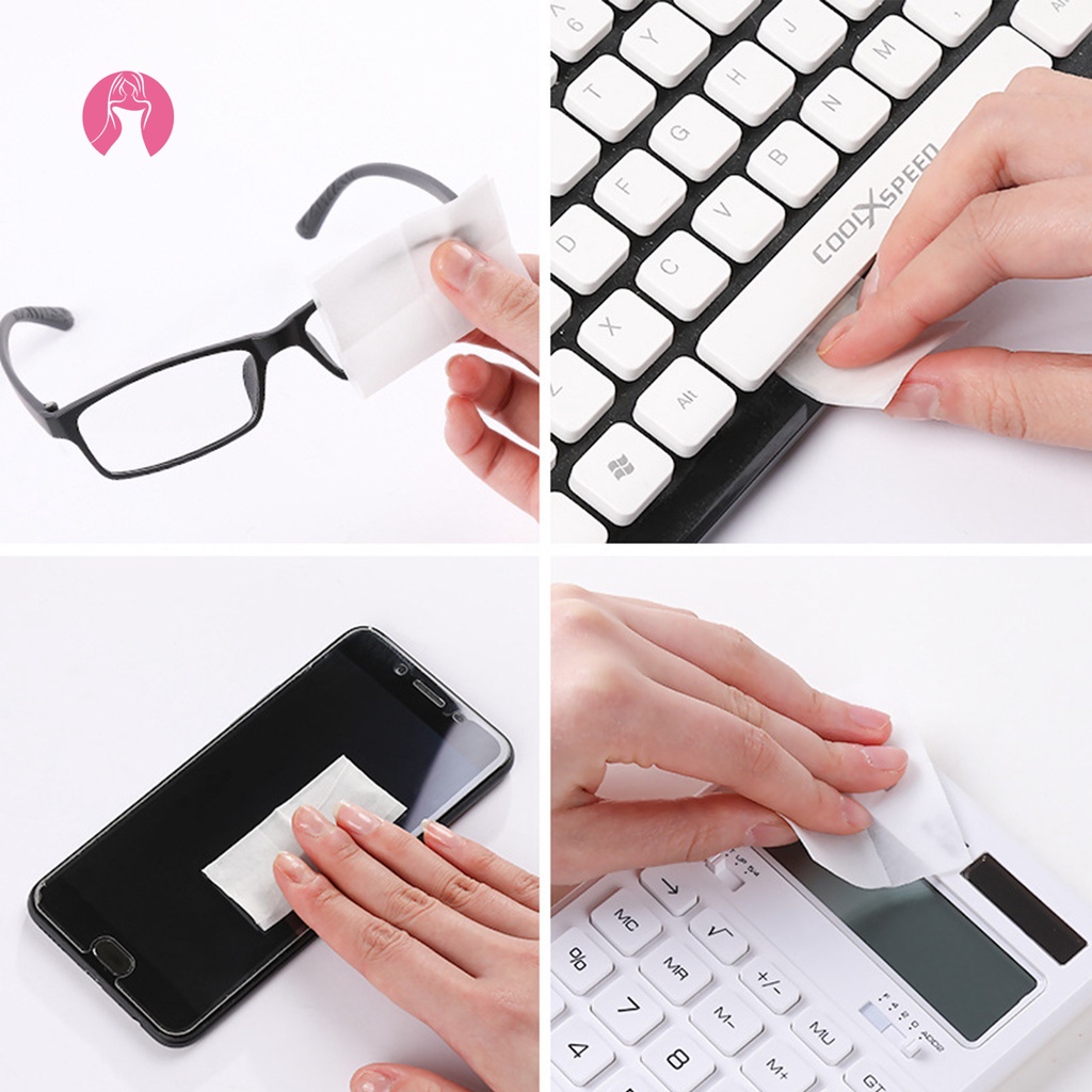 Hộp 100 Khăn Lau Kính Mắt Dùng Một Lần Tiện Dụng