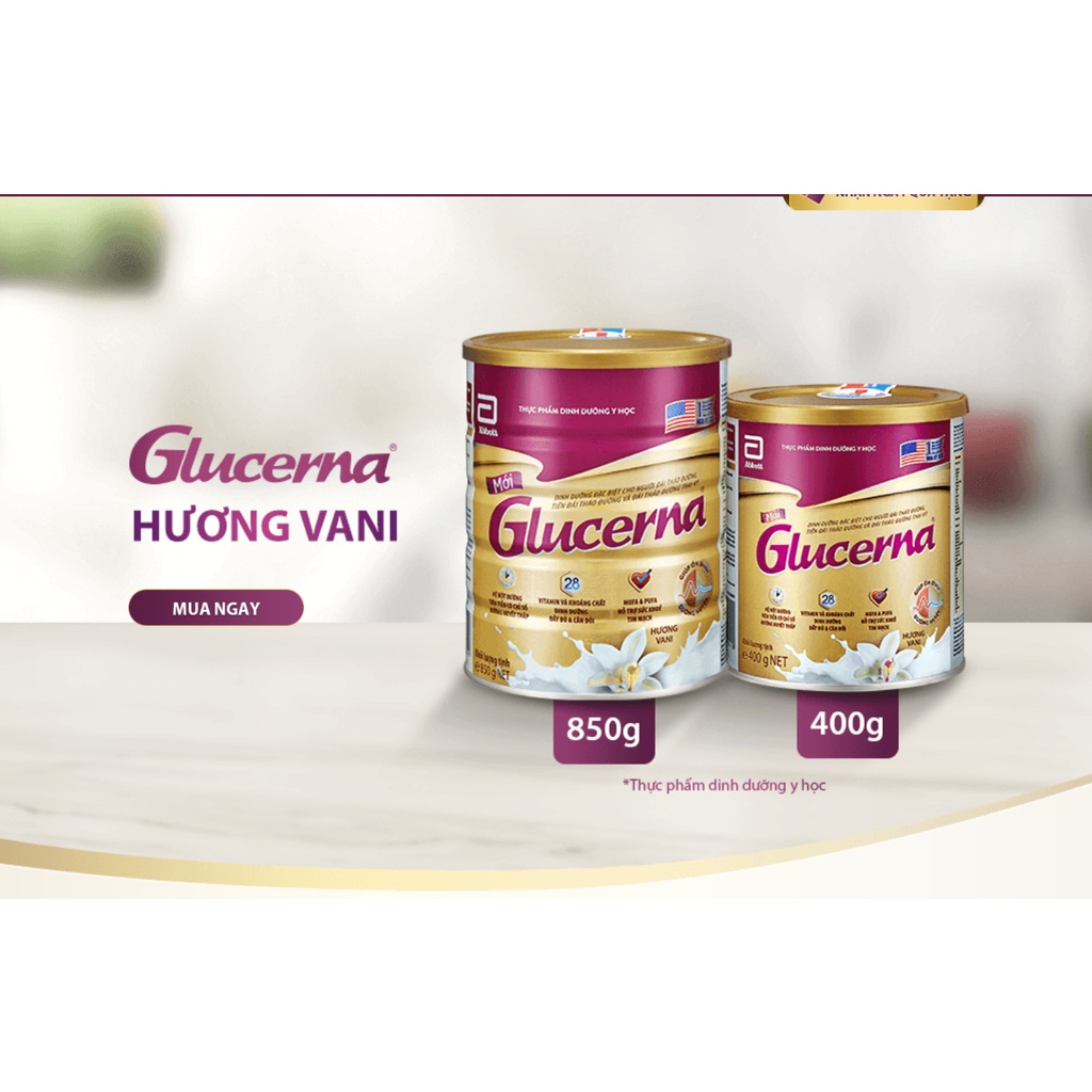 Sữa bột dành cho người bị tiểu đường Glucerna Abbott 850g