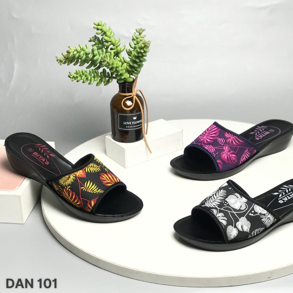 Dép lê nữ BITAS ❤️FREESHIP❤️ Dép lê bà già hoạ tiết lá cây quai vải đế siêu nhẹ DAN101