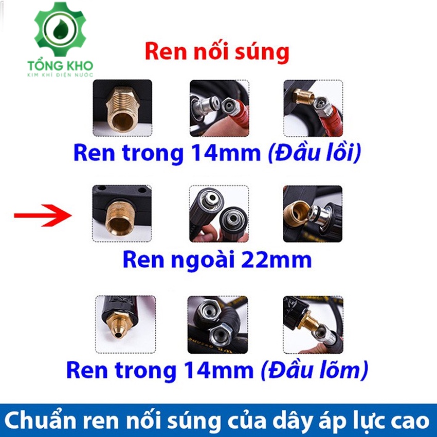 Dây xịt rửa xe áp lực cao chiều dài 10, 15, 20m - Ống lõi thép áp lực cao cấp cho máy rửa xe cao áp