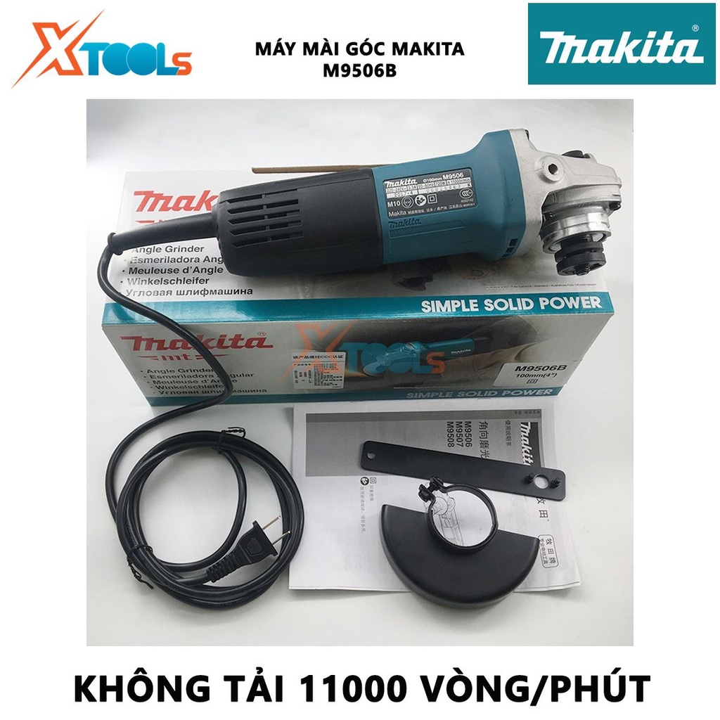 Máy mài góc Makita M9506B | máy mài cầm tay công tắc trượt công suất 720W tốc độ không tải 11000 rpm đường kính lưỡi mài