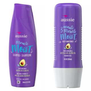 (Mua tại Mỹ-360ml) Dầu gội- xả Aussie Paraben-Free Miracle Moist 3 Minute Miracle with Avocado  - 360ml