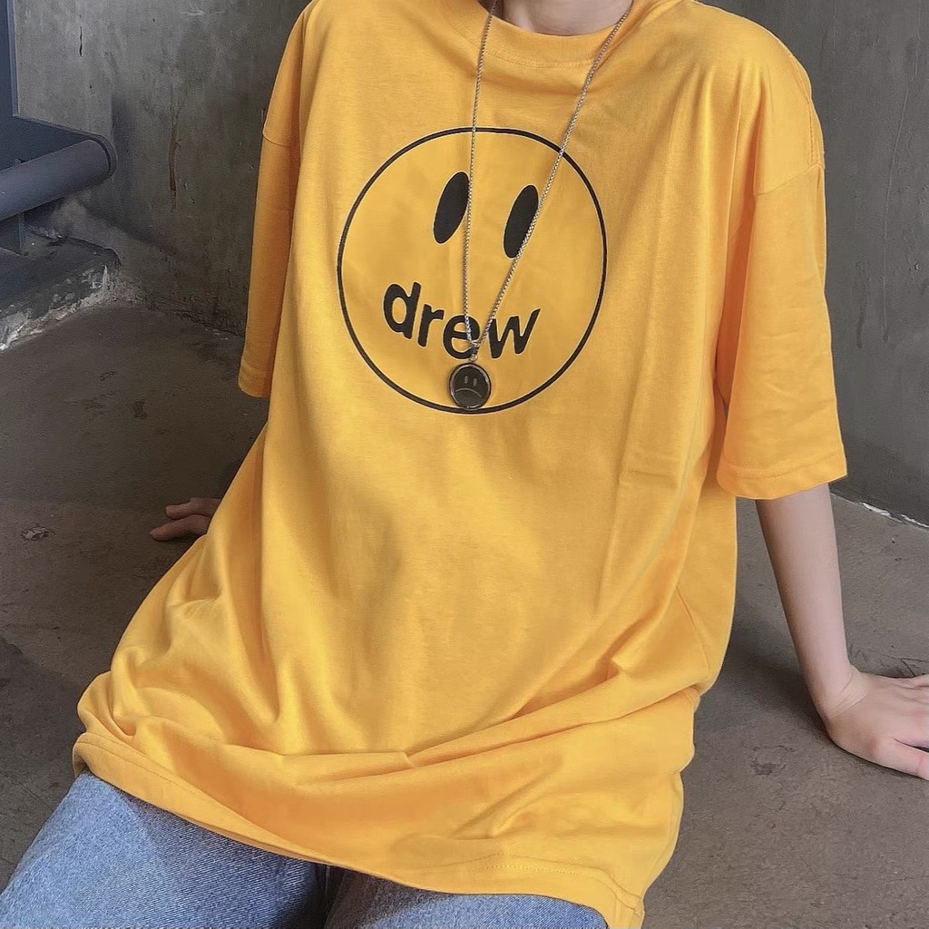 Áo thun nam nữ Unisex tay lỡ form rộng Oversize họa tiết mặt cười in 5D cực chất RÔ STORE AT41