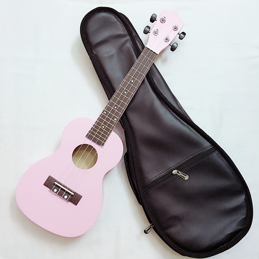 ĐÀN UKULELE CONCERT GỖ MÀU KÈM BAO DA