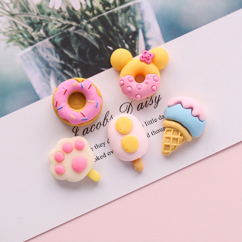 Charm Jibbitz, Sticker gắn Dép Hình Bánh Ngọt và Kem Phụ Kiện Trang Trí Ốp Điện Thoại