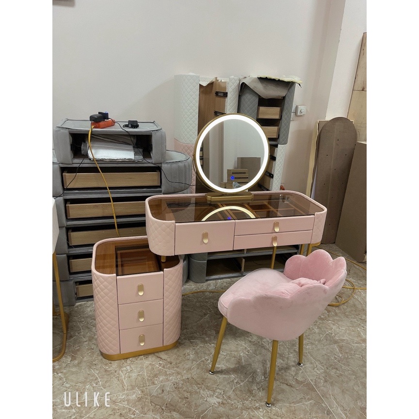 Bàn phấn phong cách Châu Âu ⚡ CAM KẾT CHẤT LƯỢNG ⚡ Bàn trang điểm mặt kính cường lực tab vuông - tròn