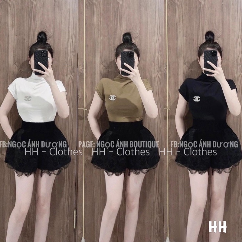 Áo thun cổ tròn, tay hến, chất dày dặn ấm, hàng QCL1