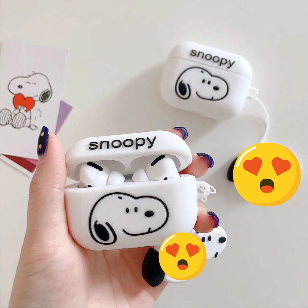 [ Case Airpods Pro ] Vỏ Bảo Vệ Airpods Pro - Chó Trắng Snoopy | Navis PK