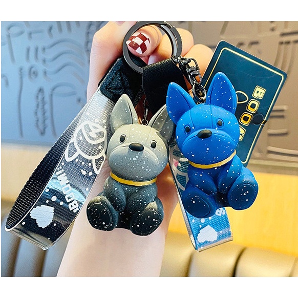 Móc Khóa Hình Chú Chó Bull Dễ Thương Sáng Tạo