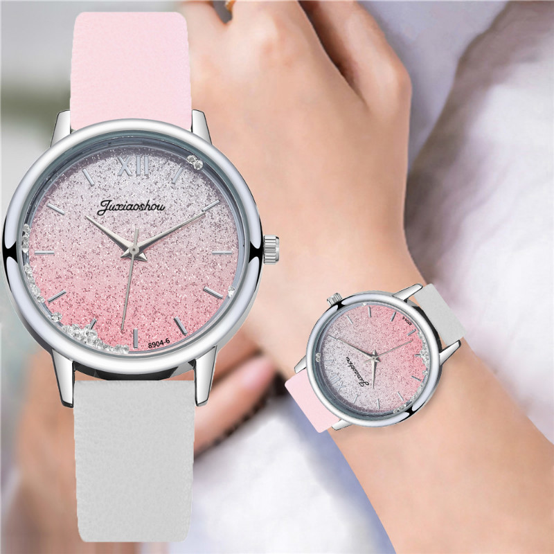 Đồng hồ dây da mặt đính đá thời trang dành cho nữ