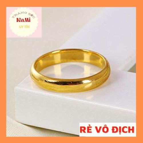 Nhẫn cưới trơn 2 chỉ mạ vàng