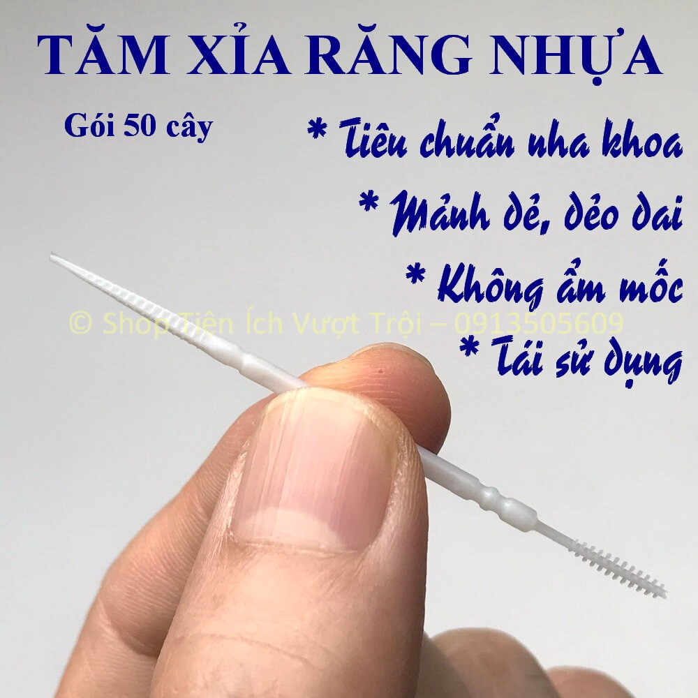 Tăm xỉa răng nhựa dẻo (gói 50-150 cái), nhỏ, làm sạch thức ăn giắt kẽ răng, tiện cho người niềng răng-Tiện Ích Vượt Trội