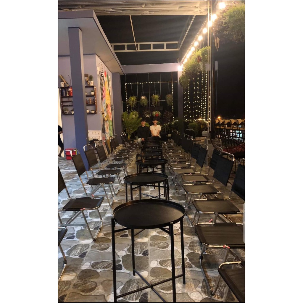 GHẾ XẾP INOX VẢI DÙ cho quán Trà Chanh, Cafe, vỉa hè, Câu Cá