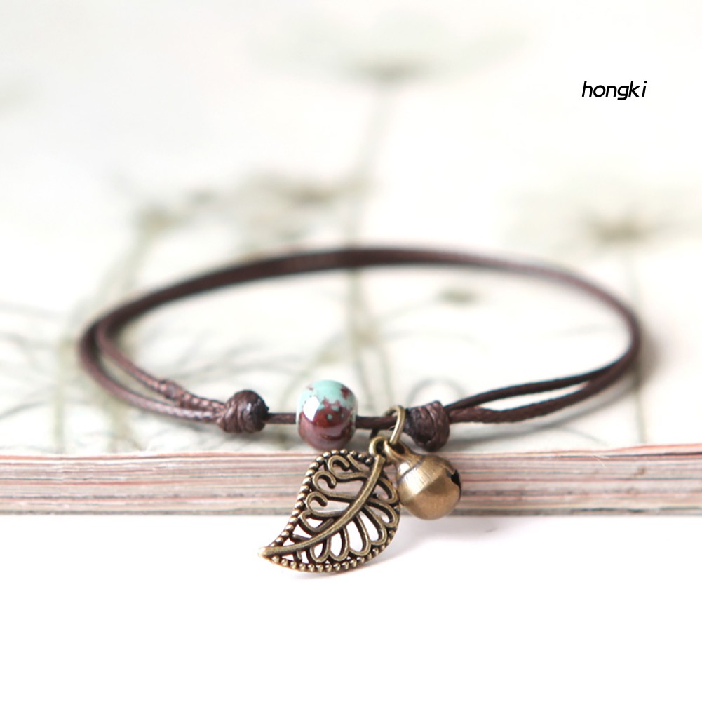 Vòng đeo tay đính hạt gốm phong cách vintage thời trang unisex