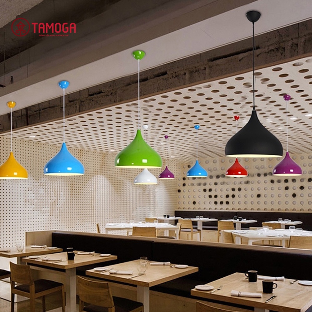 Đèn thả trần, đèn led thả trần trang trí bàn ăn phòng hình giọt nước Full đầy đủ + TẶNG KÈM BÓNG LED 9W AS VÀNG DT 8010