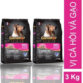 GANADOR ADULT SALMON - THỨC ĂN CHO CHÓ TRƯỞNG THÀNH CÁ HỒI & GẠO ( Bao 3kg)