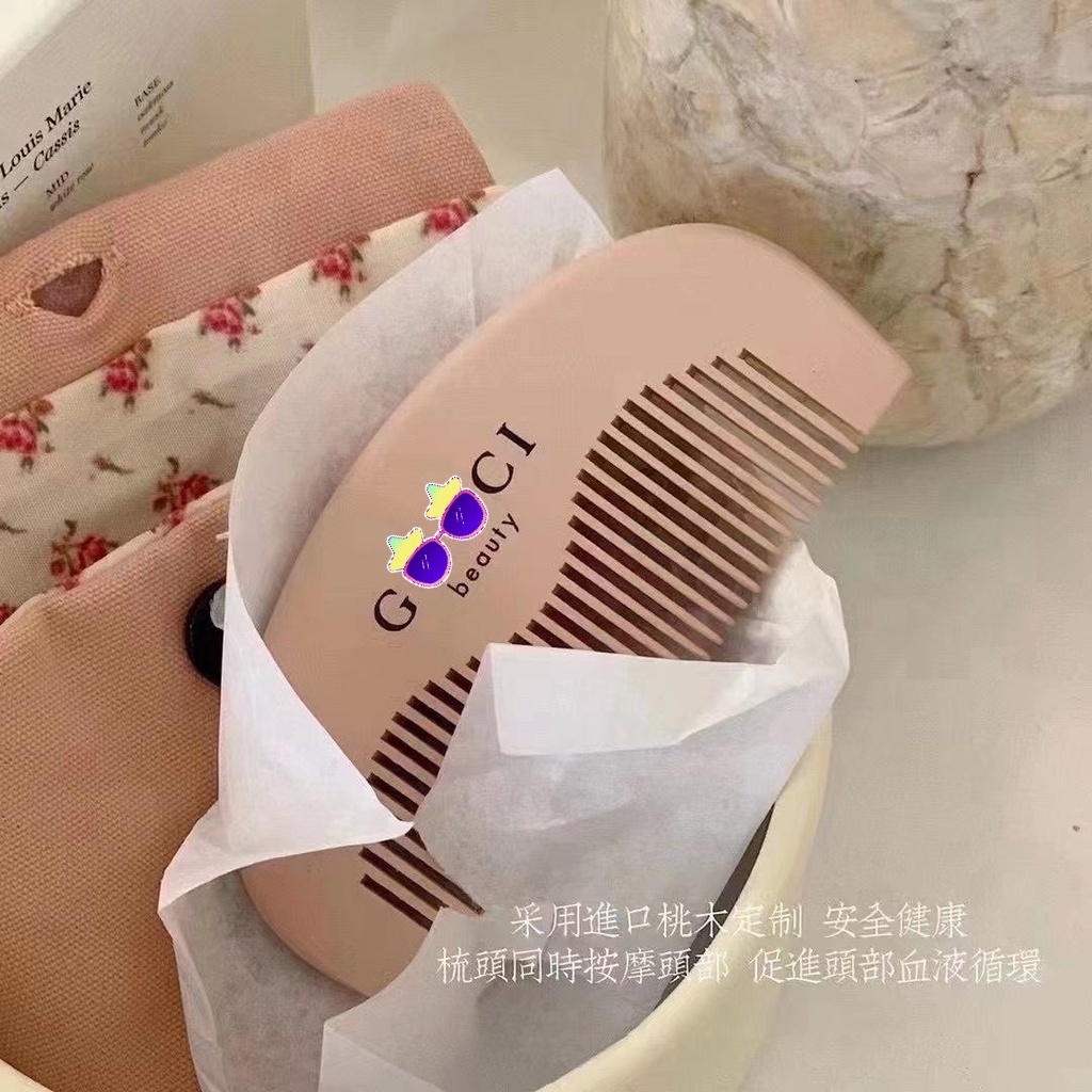 Lược Chải Tóc Bằng Gỗ Màu Hồng Dễ Thương Xinh Xắn