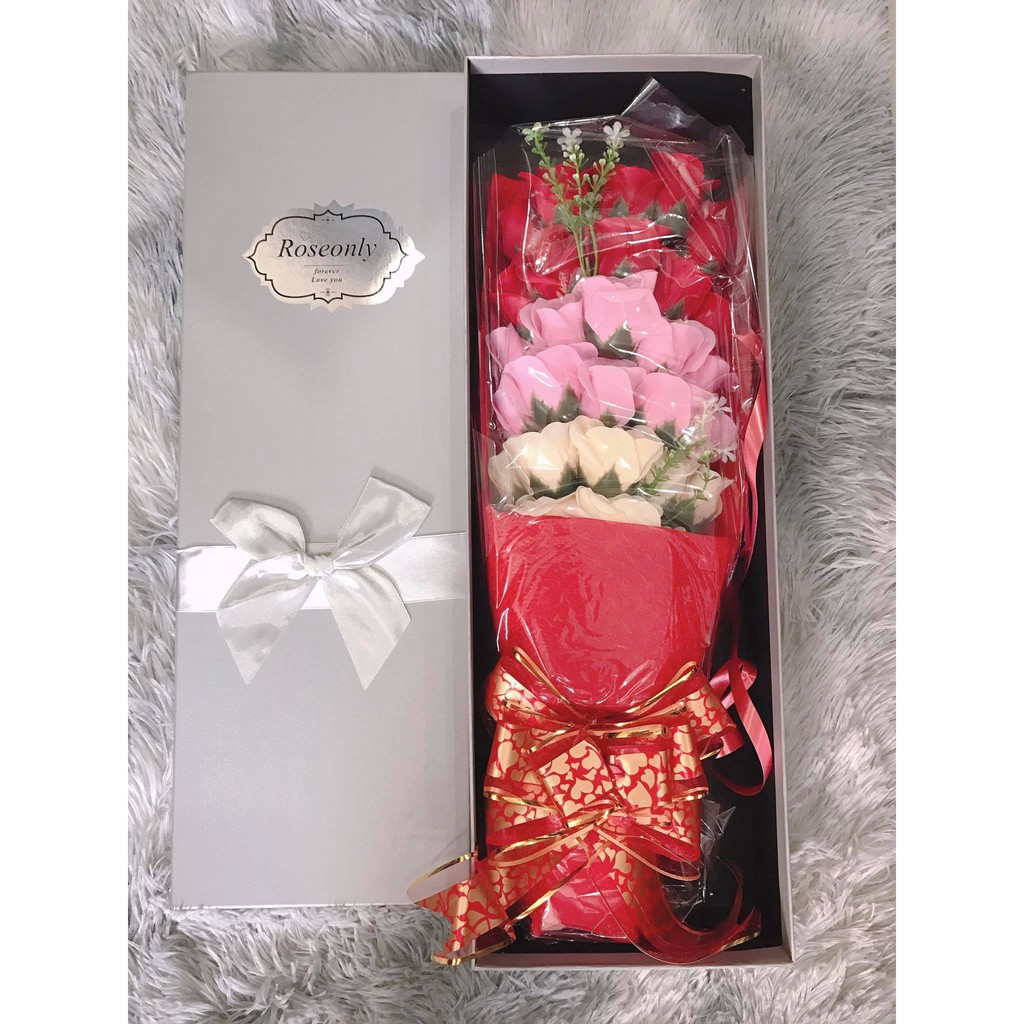 Hộp quà đóa hoa hồng sáp 33 bông - quà tặng lưu niệm - quà valentine 14/2 - quà quốc tế phụ nữ 8/3 - quà tặng 20/11