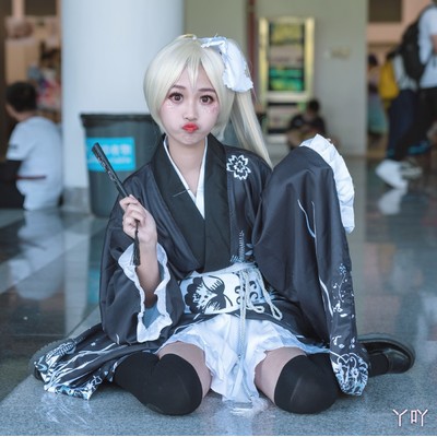 Set váy Kimono ngắn đen dễ thương gợi cảm Cosplay anime ( Hàng order ) | BigBuy360 - bigbuy360.vn