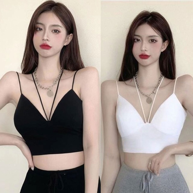 Áo Croptop Hai Dây Màu Trơn Phong Cách Thể Thao Thời Trang Mùa Hè Quyến Rũ Cho Nữ