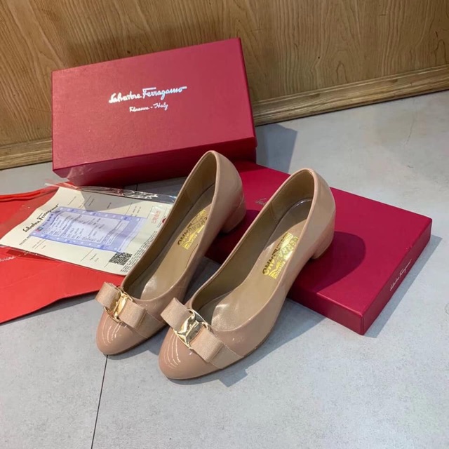 Giày bệt, cao gót da bóng svt fullbox