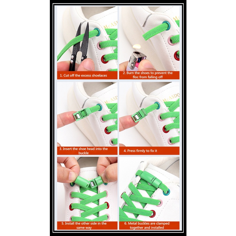 1 Cặp Dây Giày Co Giãn Từ Tính Không Cần Buộc Bằng Kim Loại Tiện Lợi 1 Giây