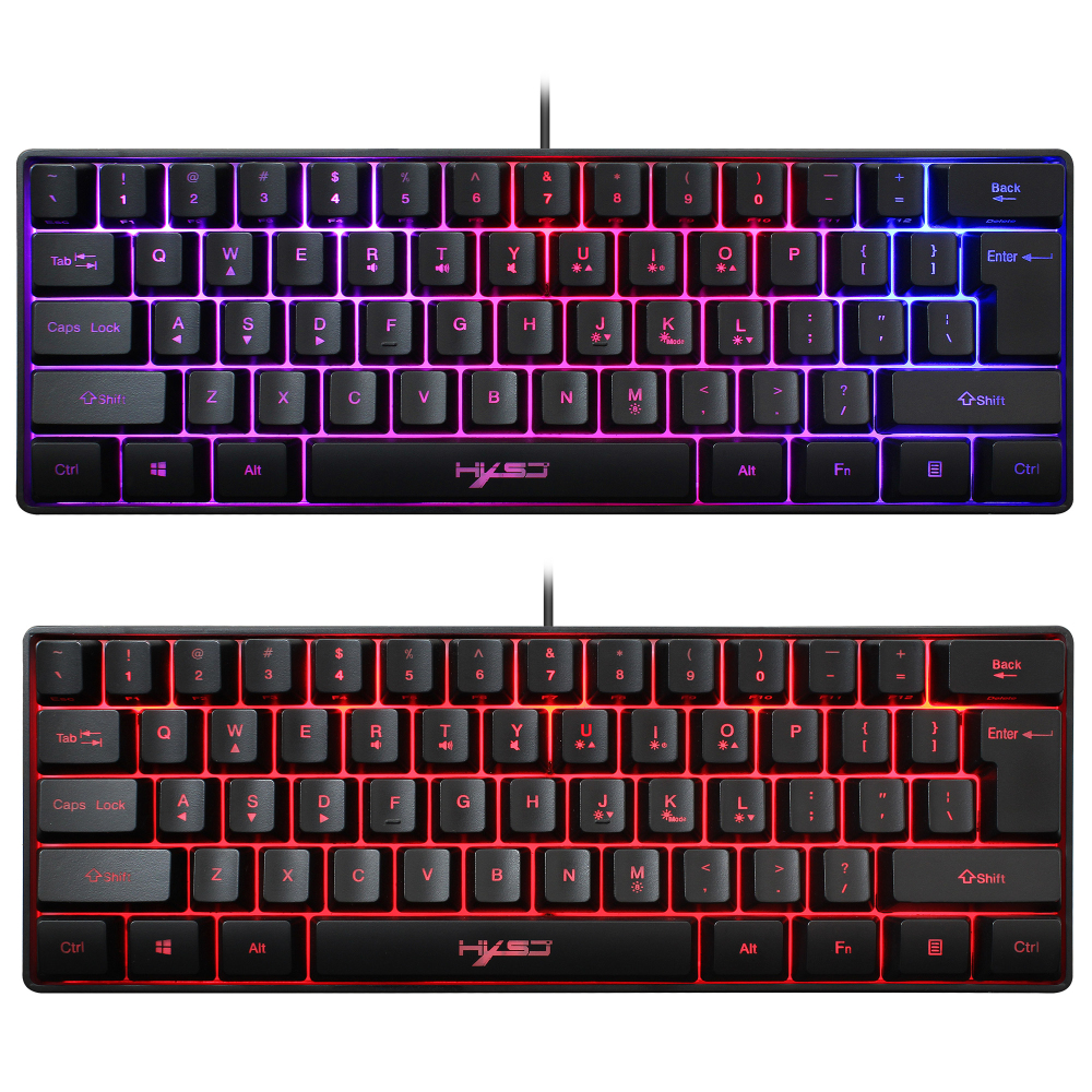 【Ready Stock】 Gaming Keyboard RGB Lighting 61-key  Keyboard Multiple Shortcut Key Combinations 【queen2019】