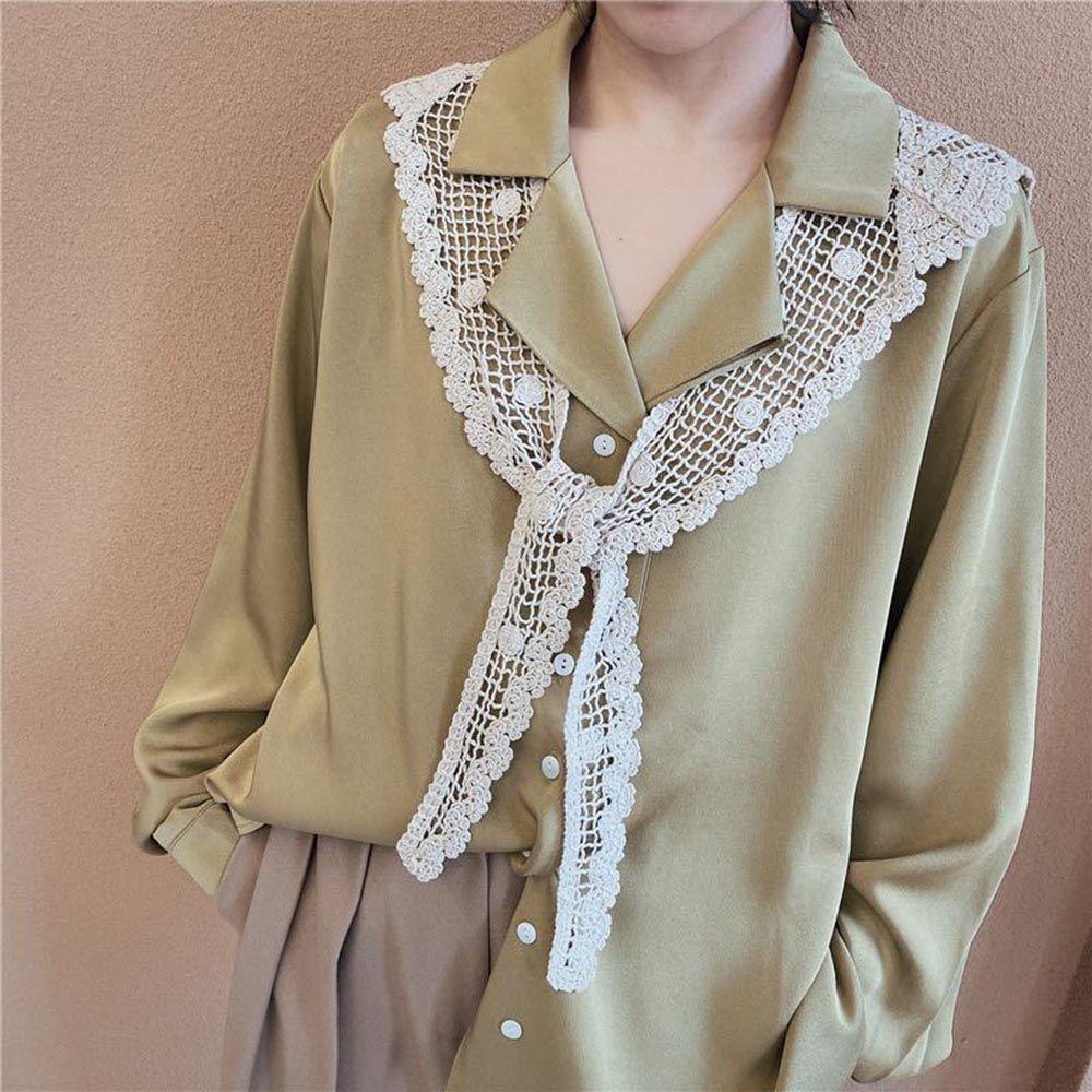 Cổ Áo Ren Giả Thêu Hoa Mini Chống Nắng Đa Năng Dễ Tháo Rời Cho Nữ