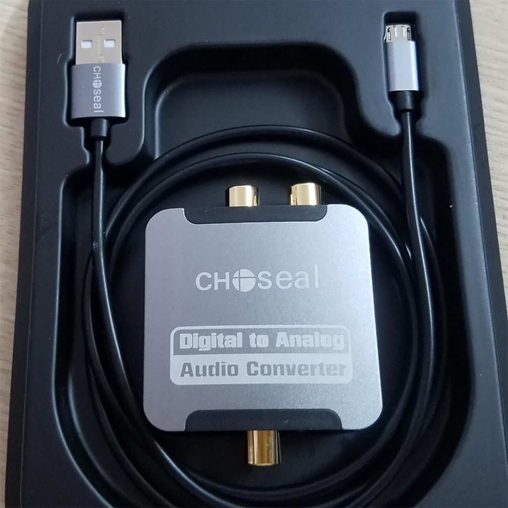 Bộ Chuyển Đổi Âm Thanh Quang Digital To Analog AV Choseal Tặng Kèm Dây Quang 4.0 - Hàng Chính Hãng