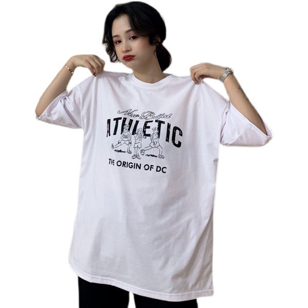 Áo Thun Athletic 3158 PEONYB Nữ [FREESHIP]  Phông form rộng tay lỡ in chữ vintage cá tính đường phố kiểu hàn quốc đẹp