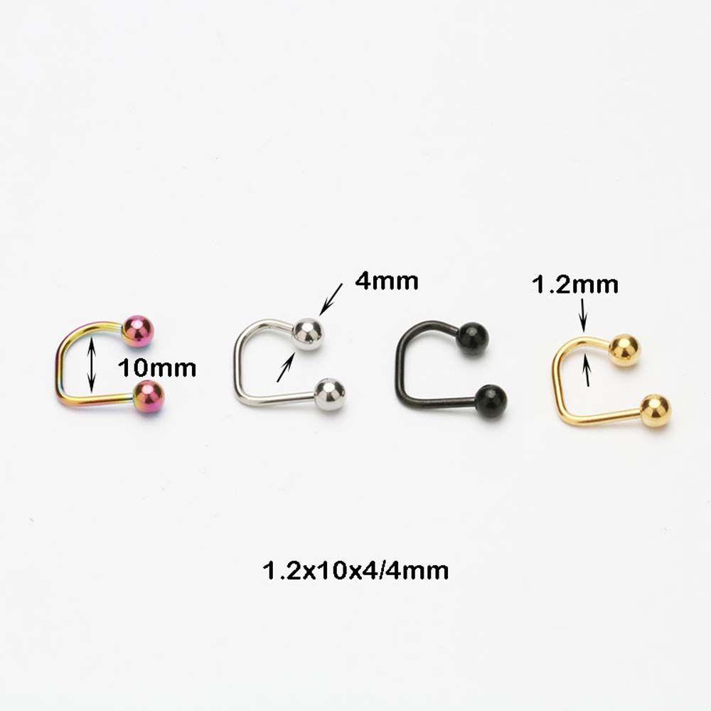 HARRIETT Khuyên Xỏ Môi Hình Chữ U Bằng Thép Không Gỉ Phong Cách Hàn Quốc Dành Cho Cả Nam Và Nữ