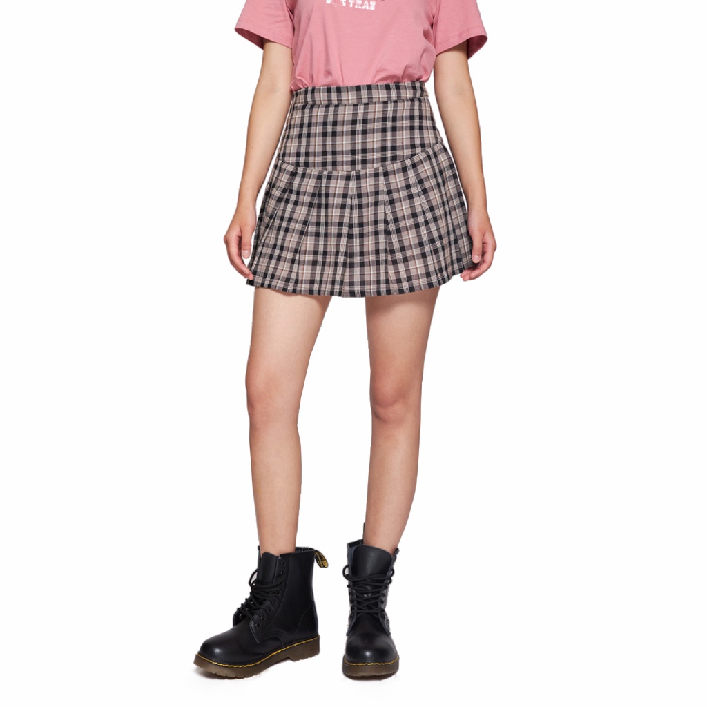 Chân Váy BOO Nữ Xếp Ly Kẻ Caro Nhiều Màu Trendy