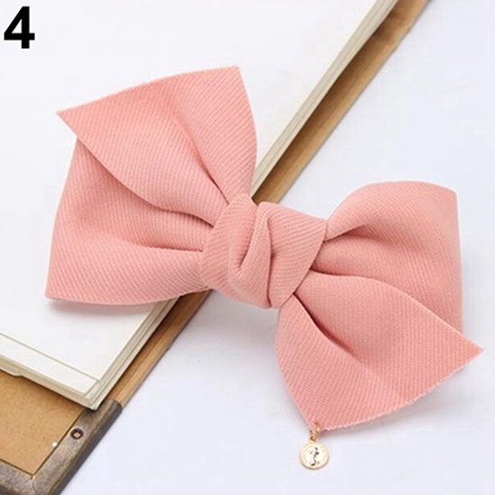 Kẹp tóc hình nơ màu trơn thời trang cho nữ