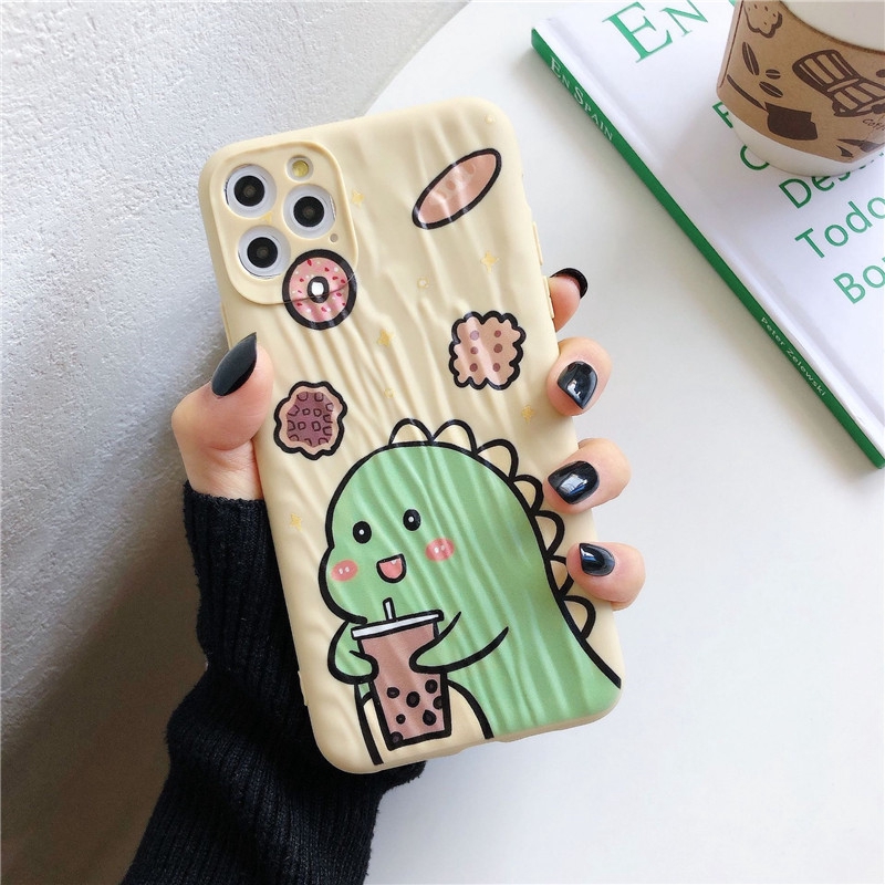 Ốp điện thoại silicon mềm họa tiết khủng long hoạt hình 3D cho IPhone 11 11pro max XSmax XR 6 7 8 6Plus 8plus | BigBuy360 - bigbuy360.vn